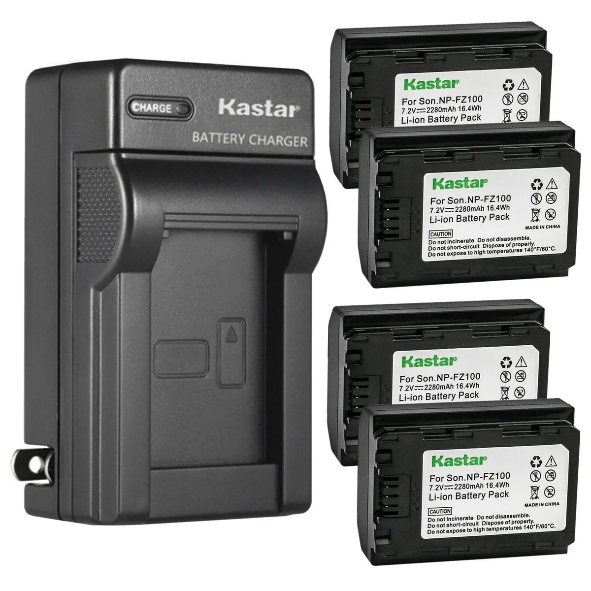 Kastar Kastar NP-FZ100 4-Battery Pack with AC Wall Charger — product photo