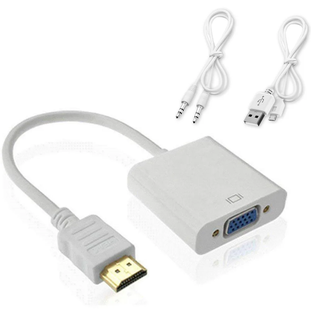 ESTONE ESTONE Active HDMI to VGA Adapter with Audio &amp; USB Power White 10 ft — product photo