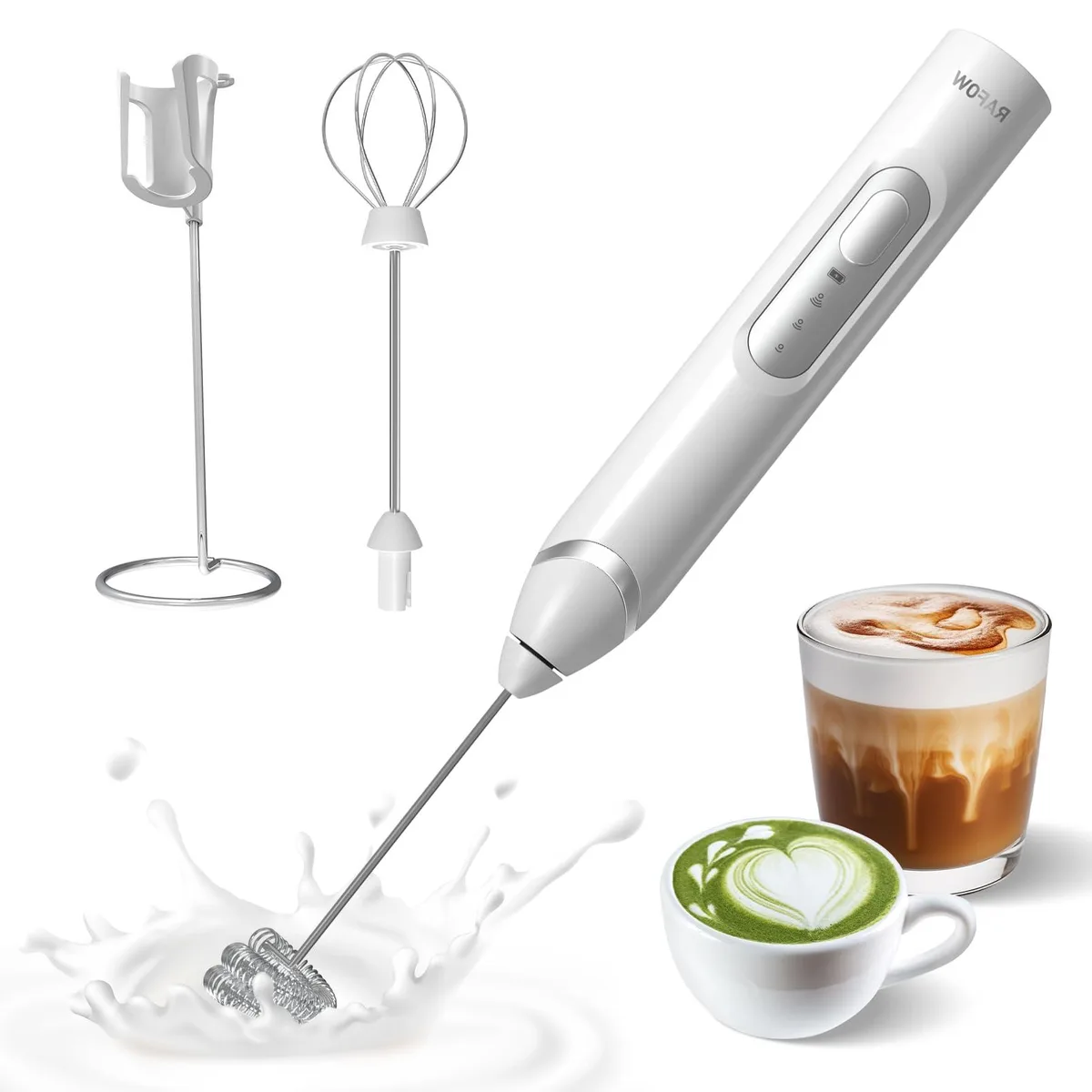  Brentwood RAFOW Handheld Electric Milk Frother White 800W — product photo