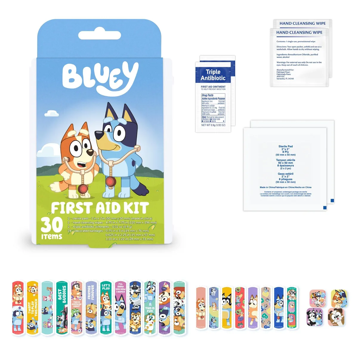 Dr. Bluey First Aid Kit Everyday Essentials 30 Pieces Multi — product photo