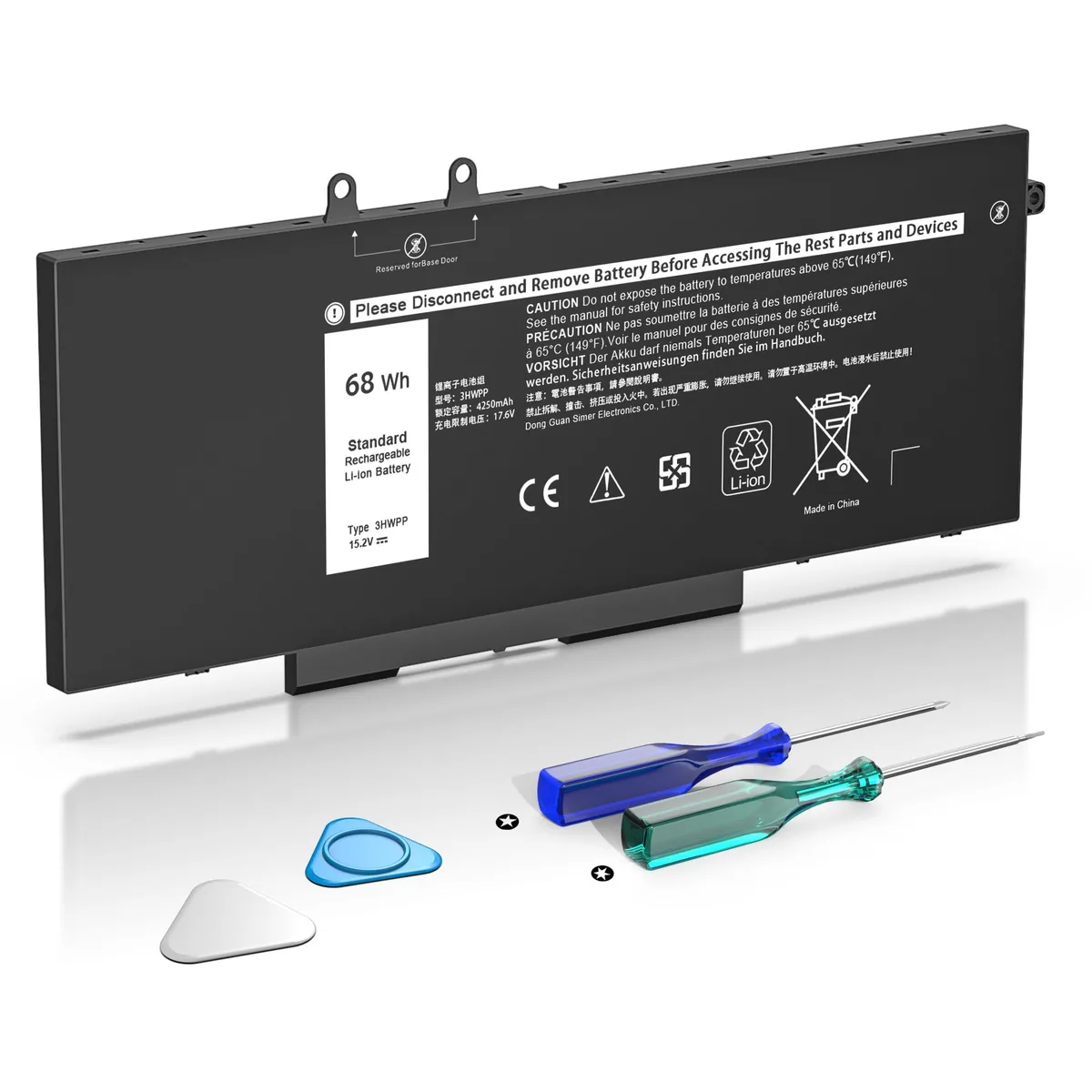  3HWPP 15.2V 68Wh laptop battery for Dell Latitude Precision Inspiron — product photo