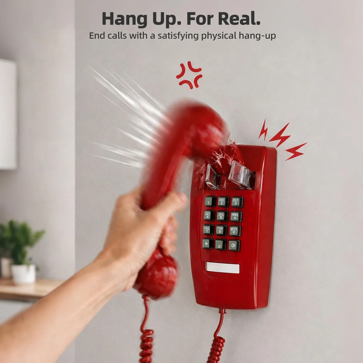 Sangyn Bluetooth Retro Wall Phone Red 9.65x4.33x5.91 in — product photo
