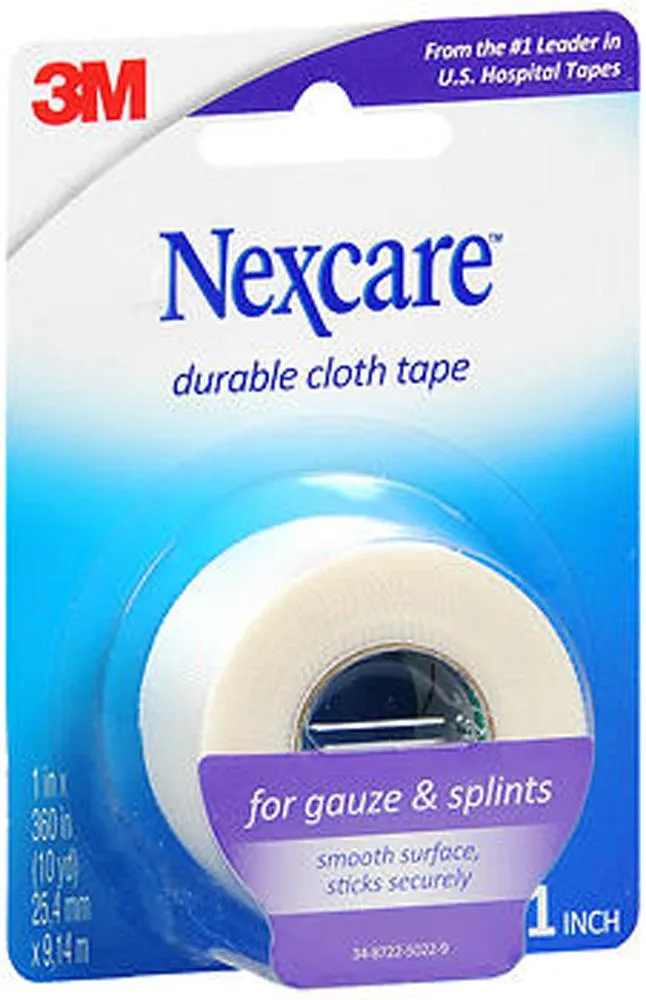 White cloth first-aid tape roll on plastic core