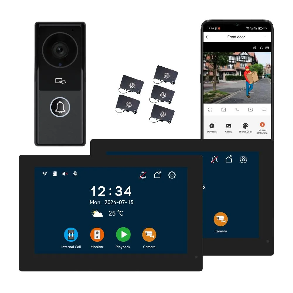visiPower visiPower 2-pin Wired 2MP HD 7" WiFi Monitor Video Doorbell Intercom System Black — product photo
