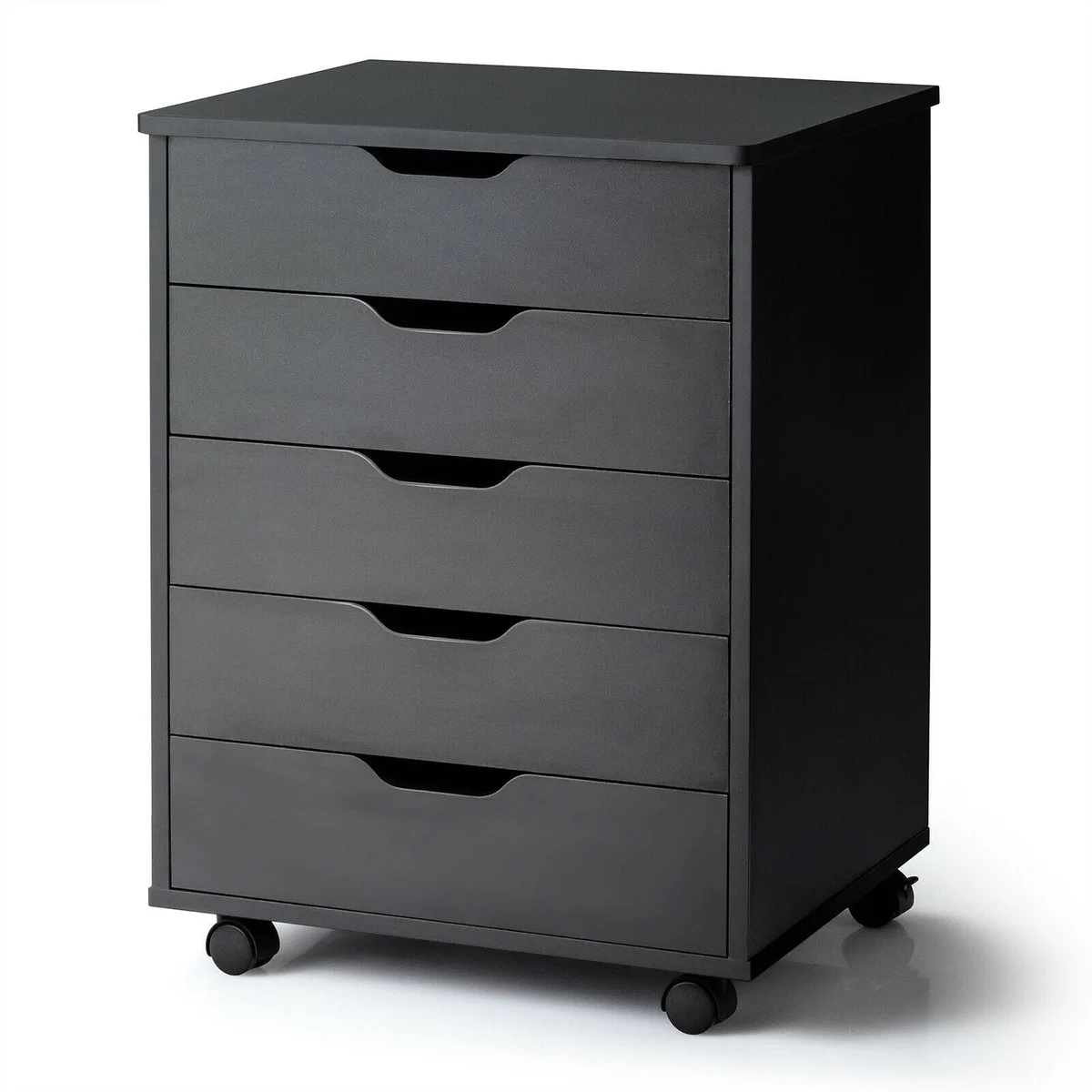 SlickBlue SlickBlue 5-Drawer Mobile File Cabinet Black 19x15.5x26 in 42 lbs — product photo