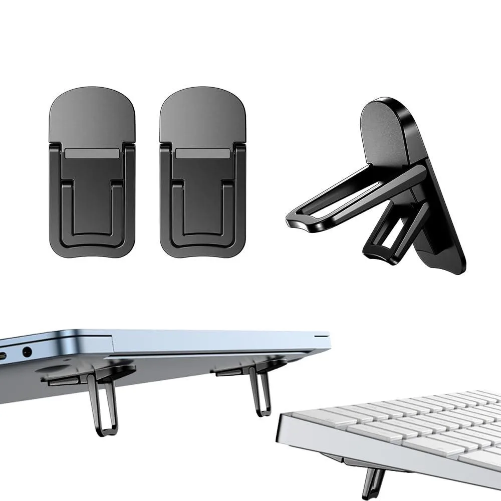 No Sew No Sew M61 Zinc Alloy Foldable Laptop Stand 2PCS Black — product photo