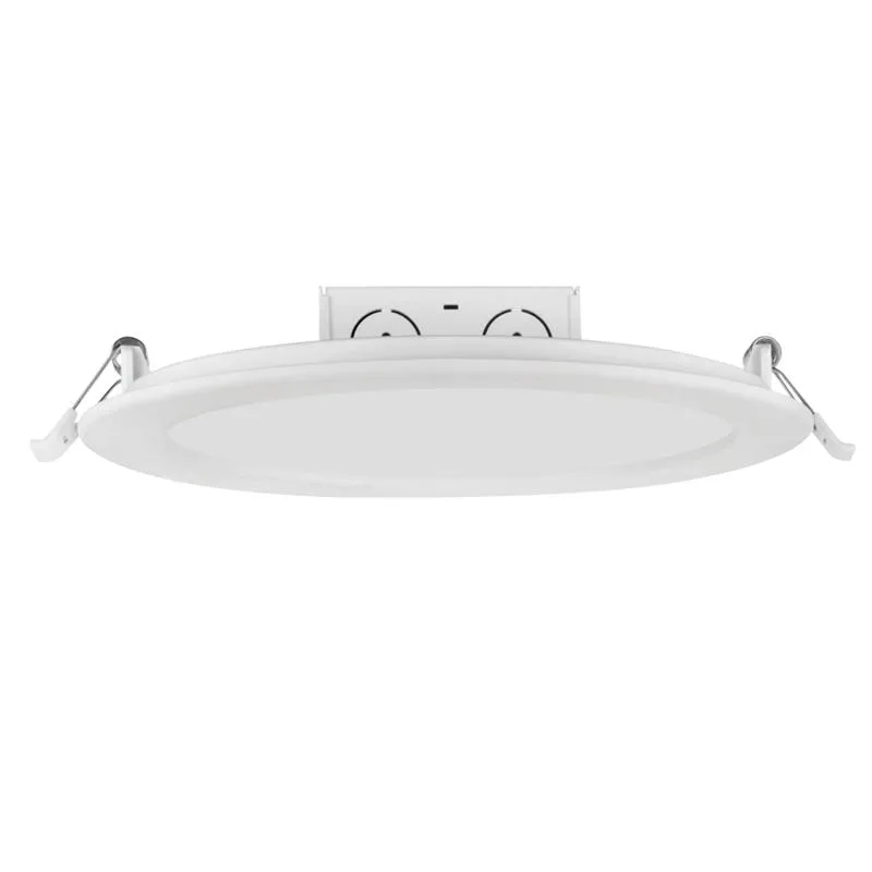 White round 8 inch LED downlight with thin edge-lit profile