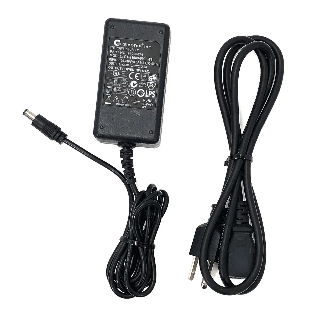 GlobTek GlobTek GT-21089-0903-T3 3.3V 2.6A 9W power adapter — product photo