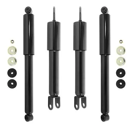 Unity front and rear shock absorber, metallic cylinder with mounting hardware