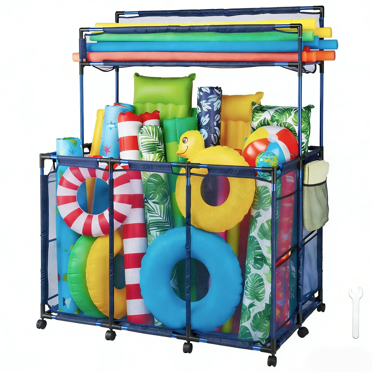 Yescom USA, Inc. Yescom USA, Inc. 06PSB003-2LAY-03 toy storage 49" x 30" x 61" 10 wheels blue — product photo