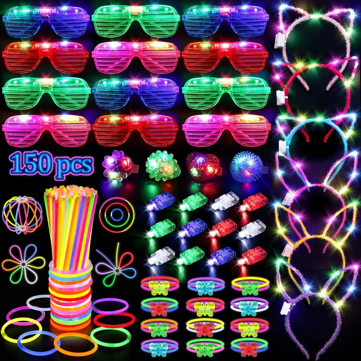 150PCS Glow Party Dress-Up Set — product photo