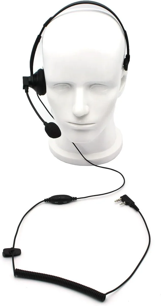 usbroway usbroway Over-Head Earpiece Headset Boom Mic VOX 2-pin 3.5 2.5 mm 11 mm spacing two-way radio — product photo