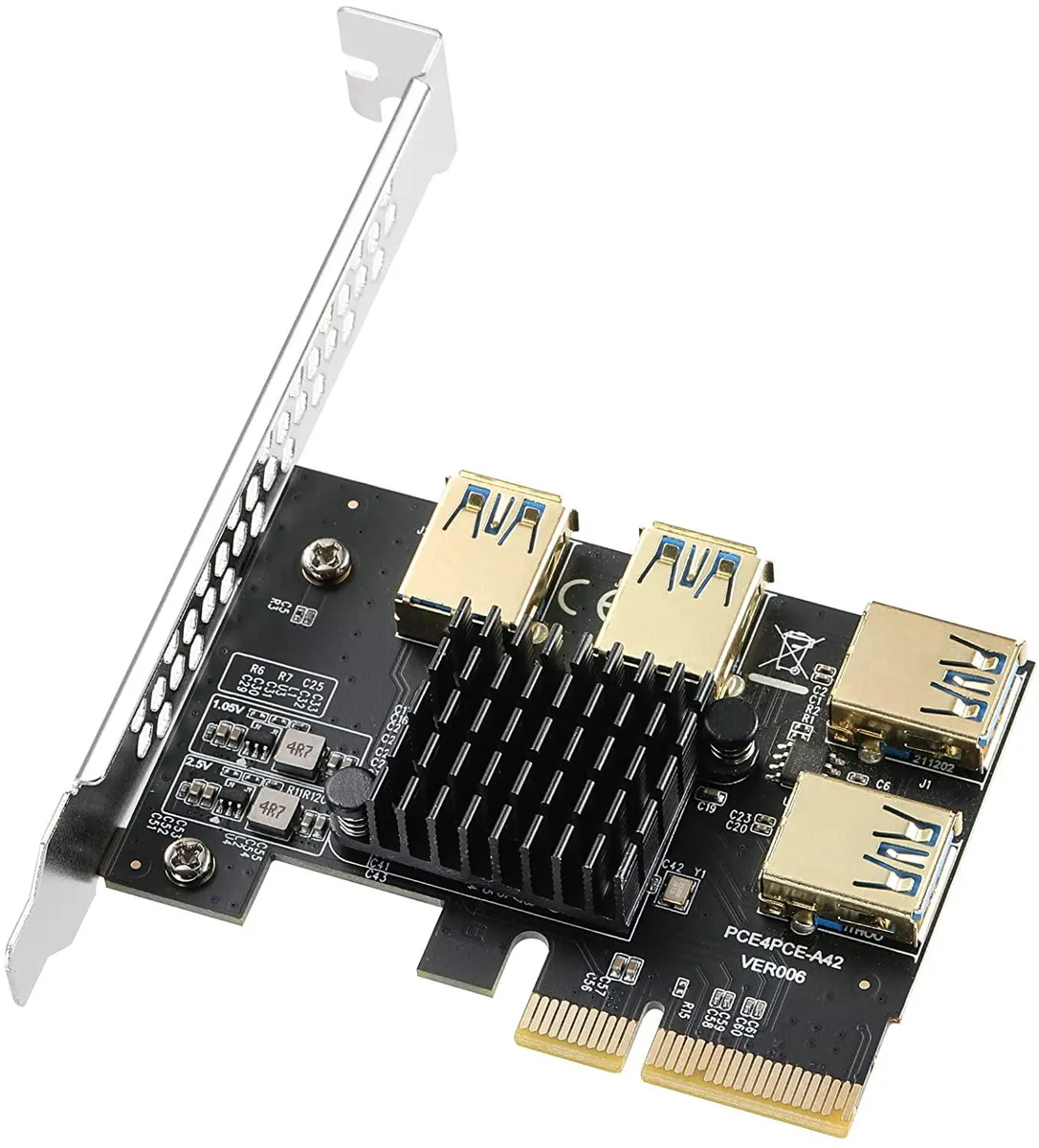 myVolts myVolts PCI-E 4X to 4× USB 3.0 Riser Card — product photo