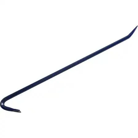 Royal blue goose-neck wrecking bar, 36 inch long, 3/4 inch shank