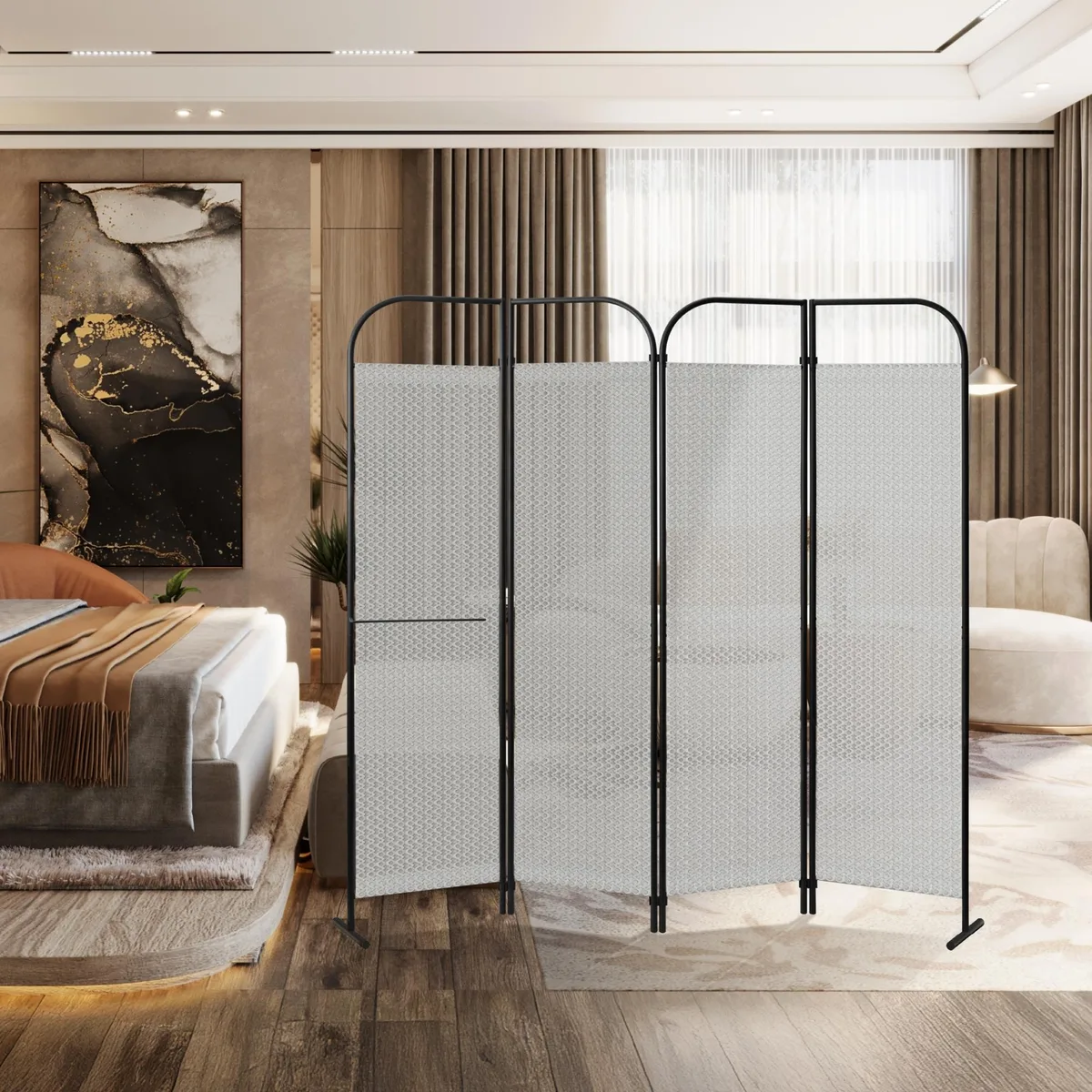 DECOLAB DECOLAB 4-Panel Folding Room Divider 68" x 71" Waltz — product photo