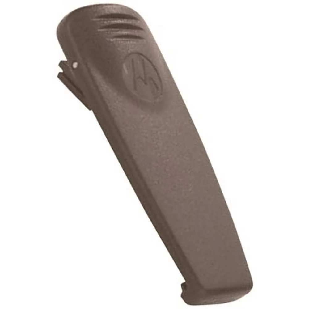 Black spring-action belt clip for Motorola RDX radios, model 6307
