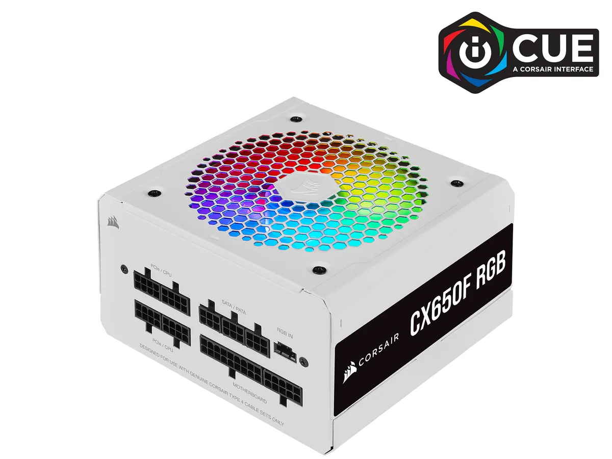 Corsair Corsair CX650F RGB White power supply CP-9020226-NA — 商品写真