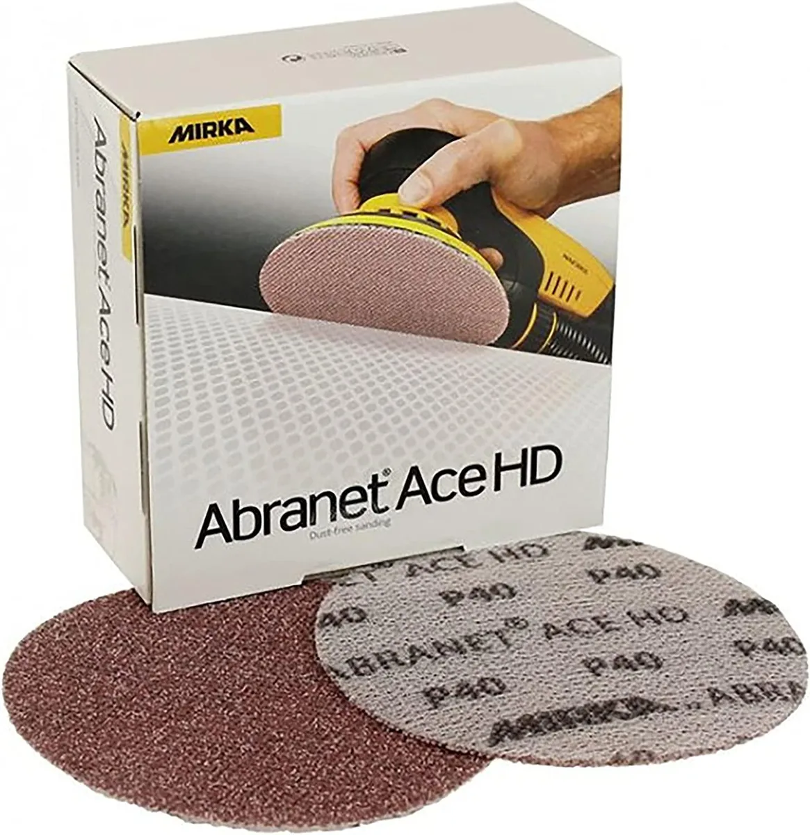 Mirka Abranet Ace HD net grip disc, eight inch, ceramic abrasive, hook and loop backing