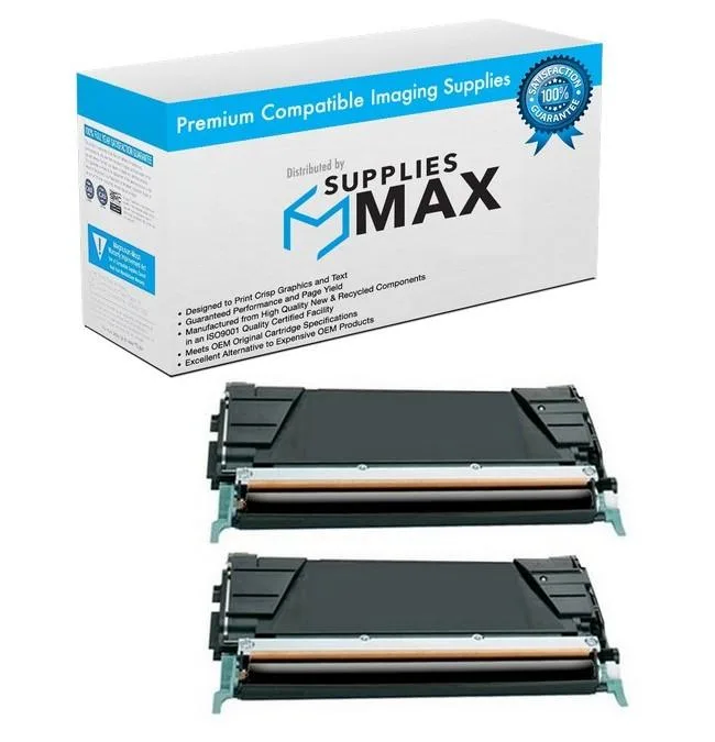 SuppliesMax SuppliesMax Lexmark C736H2KG_2PK Black High Yield Toner Cartridge 2 Pack 12000 Pages — product photo