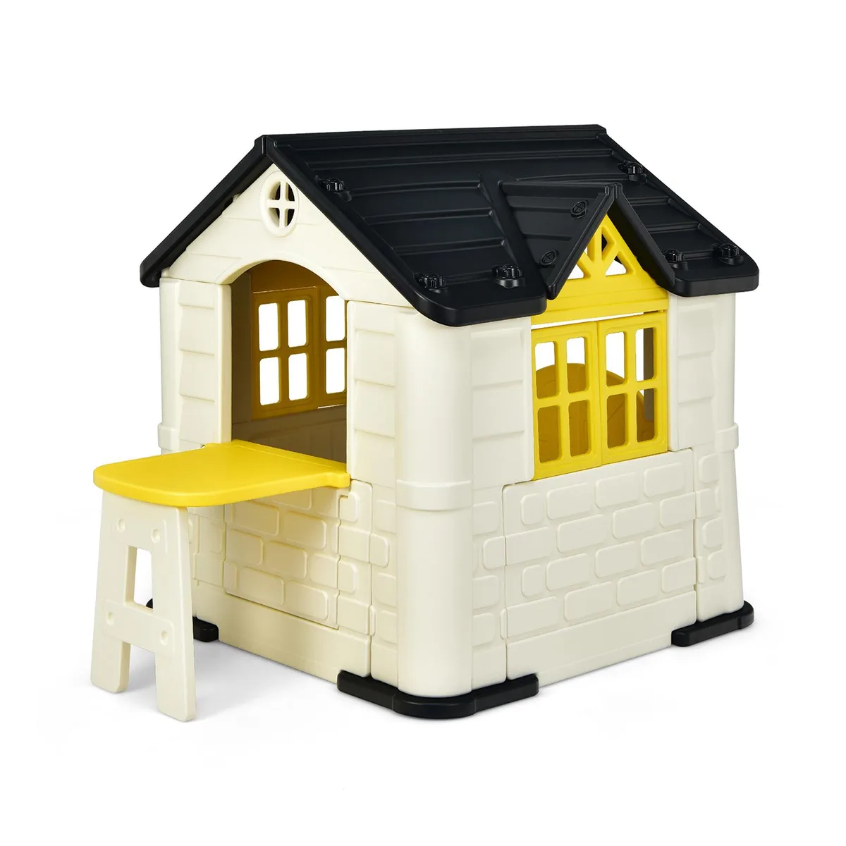 SlickBlue SlickBlue 7-Piece Yellow Playhouse Pretend Play 65x49x52 in — product photo