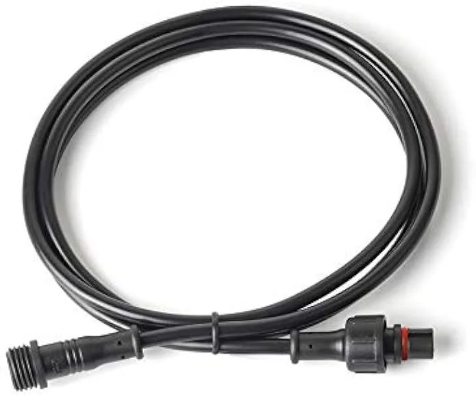 Black PVC cable with male and female 4-pin IP65 connectors at each end