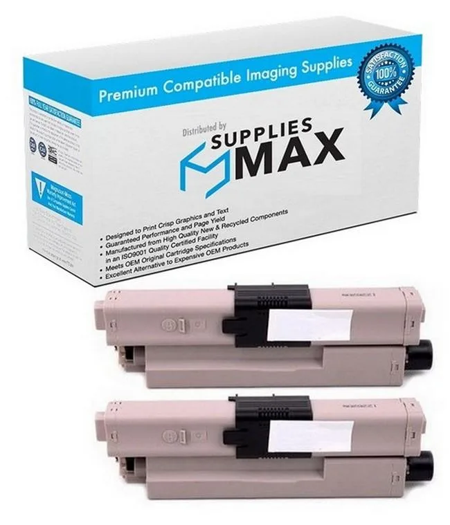 SuppliesMax SuppliesMax Compatible Black Toner Cartridge 2-Pack 5000 Pages Type 17 for Okidata C510 C530 MC561 MC890 MC950 — product photo