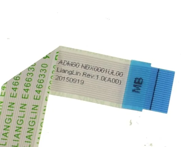 Flat orange ribbon cable with connectors on both ends