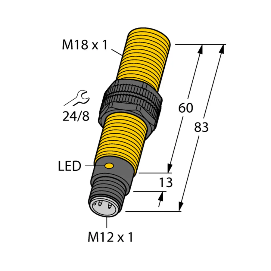 Turck Turck BC5-S18-AN4X-H1141/S250 inductive sensor NPN M18 5 mm 10-65 VDC M12 connector — product photo