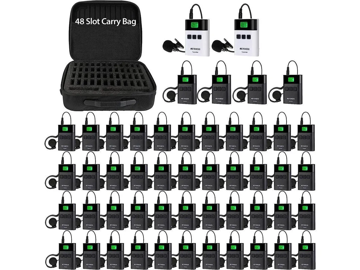 BFKK BFKK TT122 Wireless Tour Guide Headset System (2 Transmitters, 48 Receivers) — product photo