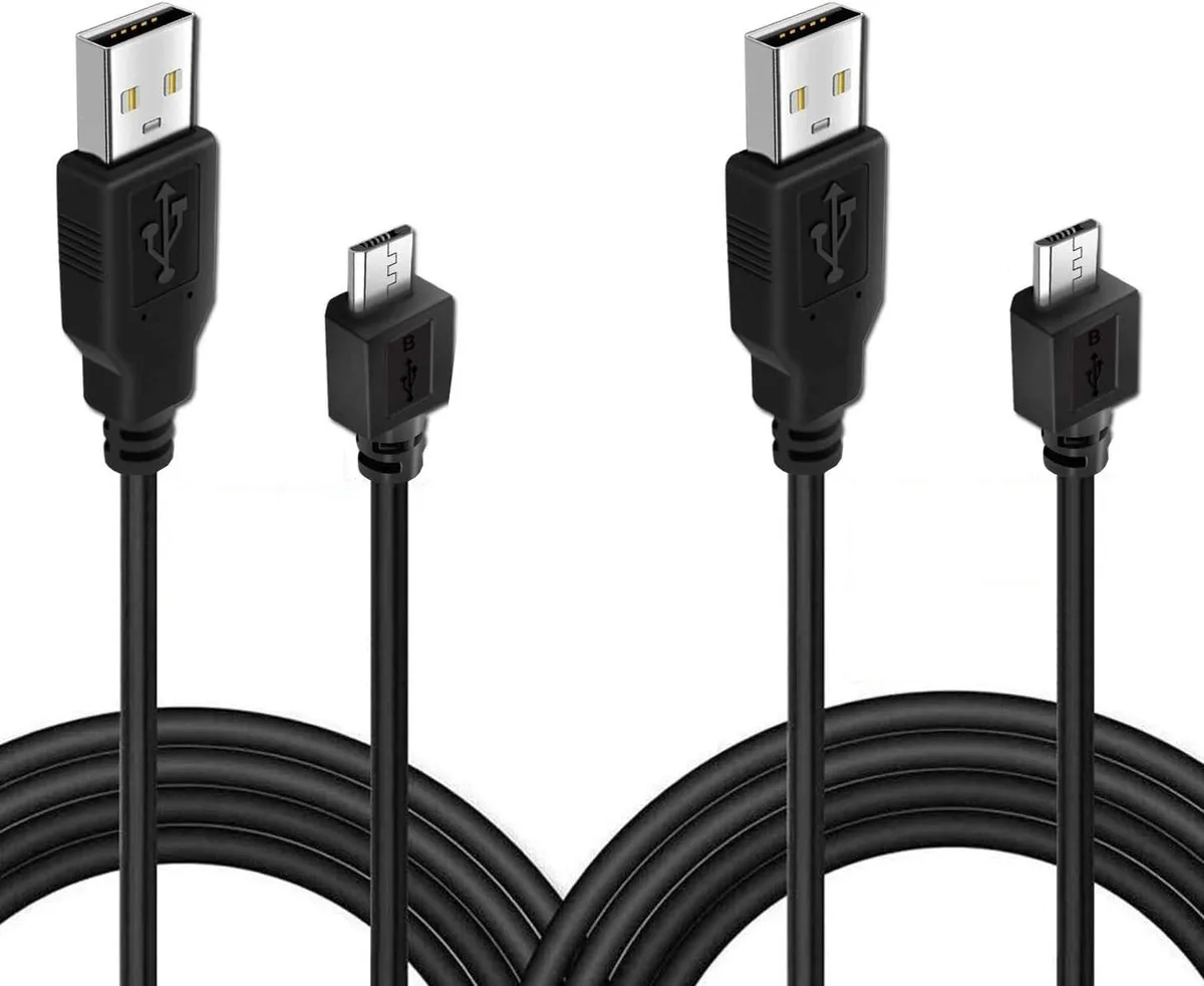 Two 10ft micro USB charging cables with ferrite cores