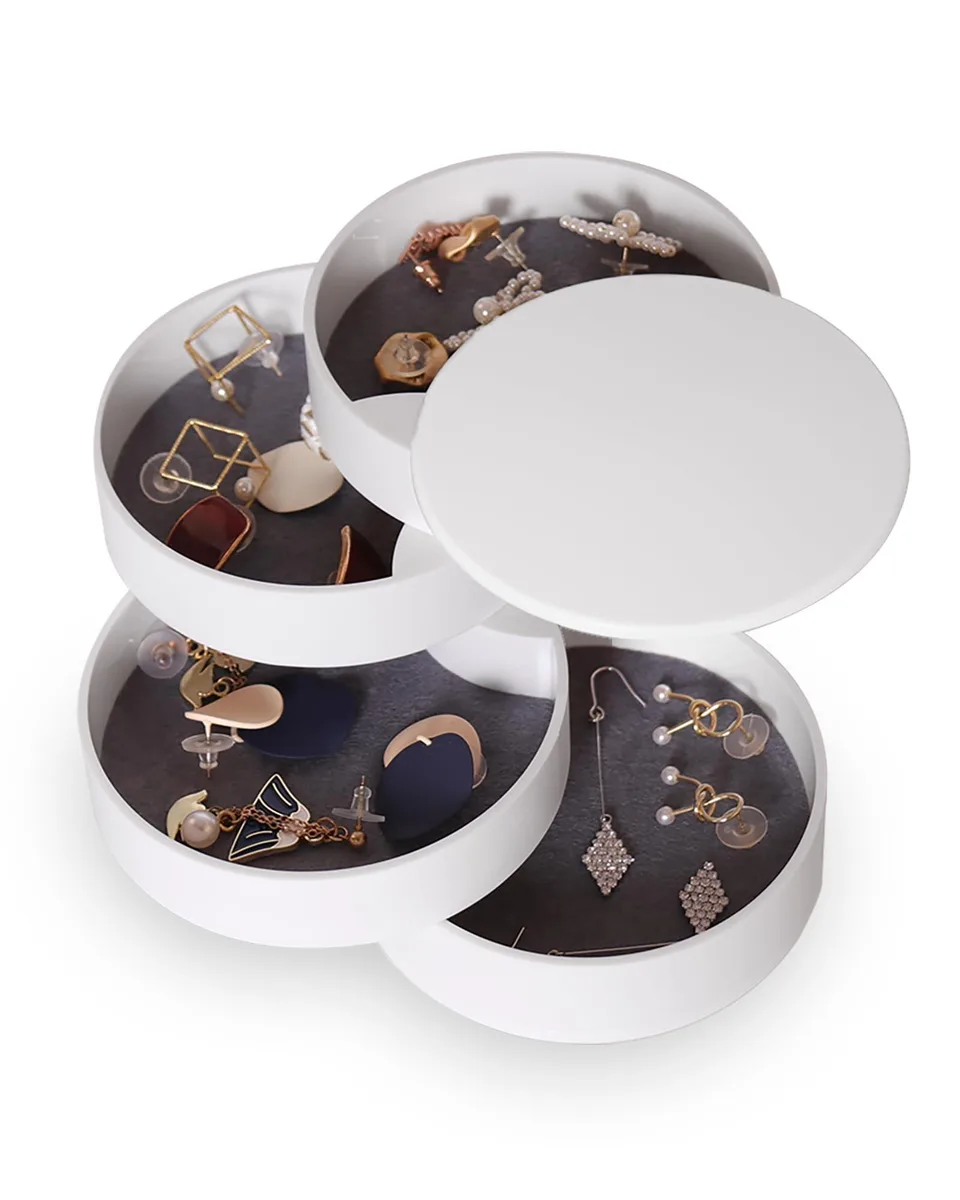  CONBOLA 5-Layer Rotating Jewelry Organizer White 3.8 in — product photo