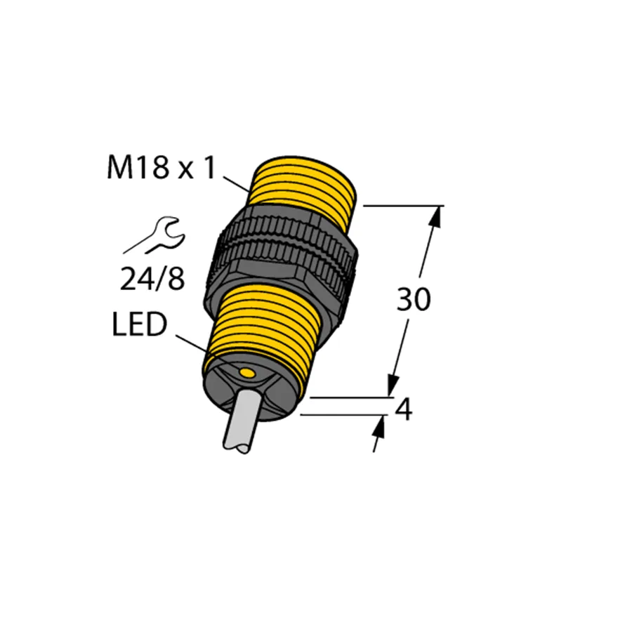Turck Turck BI5-P18-Y1X/S97 4035001 inductive sensor M18×1 5mm NAMUR 8.2V ATEX -40°C PA12-GF30 107g — product photo