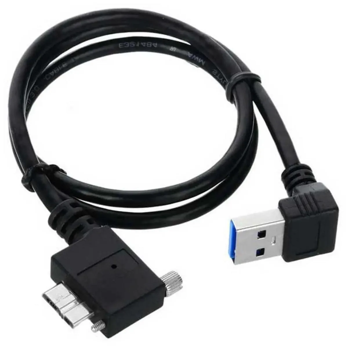 SMUGDESK SMUGDESK 0.5M 90° Left Angled USB 3.0 to Micro USB 3.0 Panel Cable with Locking Screw — product photo