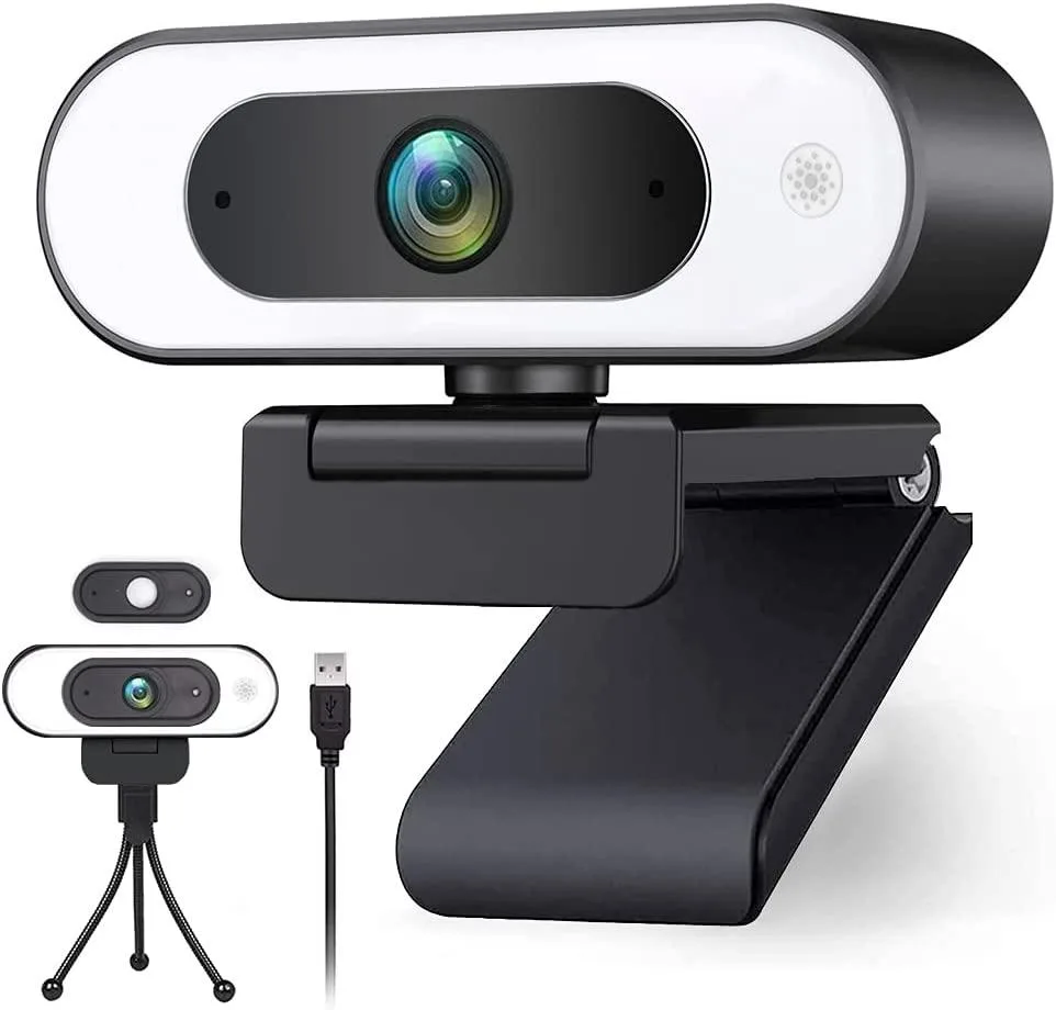 HZQDLN HZQDLN W2F 1080P Webcam with Ring Light White — product photo