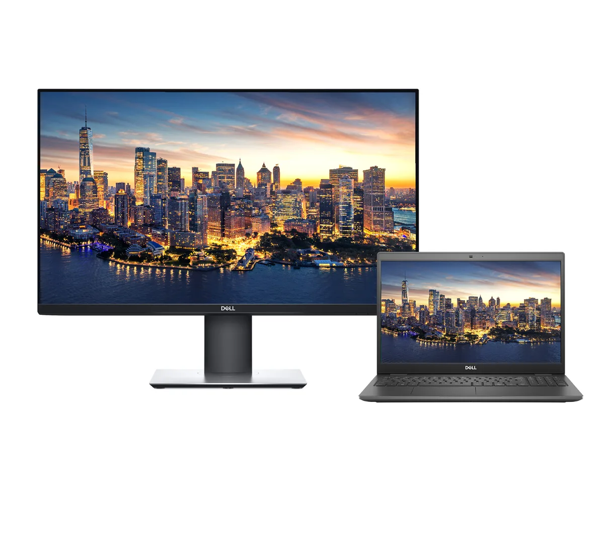 DELL DELL Latitude 3510 laptop i5-10210U 8GB 256GB 15.6" FHD + P2719H 27" 60Hz monitor — product photo