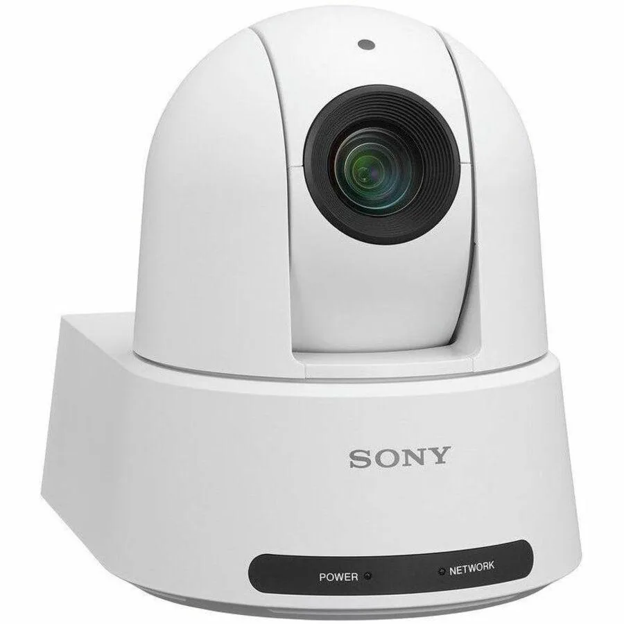 White rectangular network camera with ceiling brackets and remote