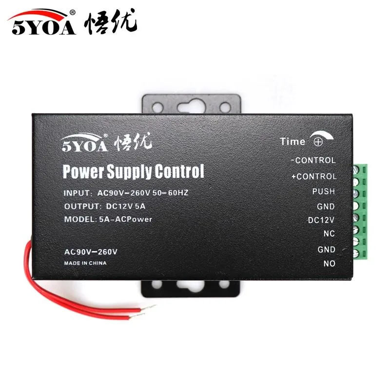 Black metal power supply unit for 12V door access control systems