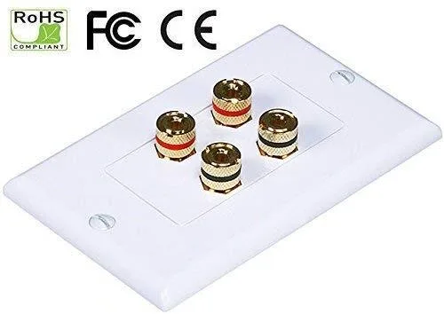 iMBAPrice iMBAPrice Premium Banana Wall Plate 4 Coupler Connectors 2 Speakers — product photo