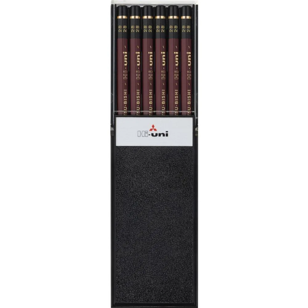  Uni Hi-Uni Wooden Pencil 2B Box of 12 HU2B — product photo