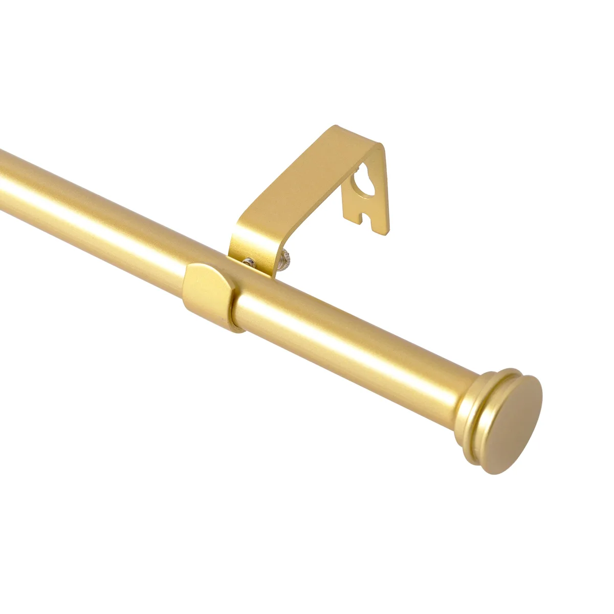 Not Avail Not Avail 5/8" Single Curtain Rod Nerveux Finials Gold 28-48in — product photo