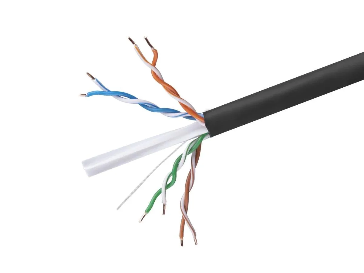 Monoprice Inc. Monoprice 141357 Cat6 1000ft Black CMR UTP 23AWG 550MHz Solid Copper Reelex II Pull Box network ethernet cable — product photo