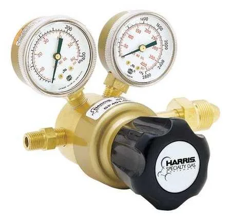 Brass single-stage welding regulator with CGA-350 inlet and dual gauges