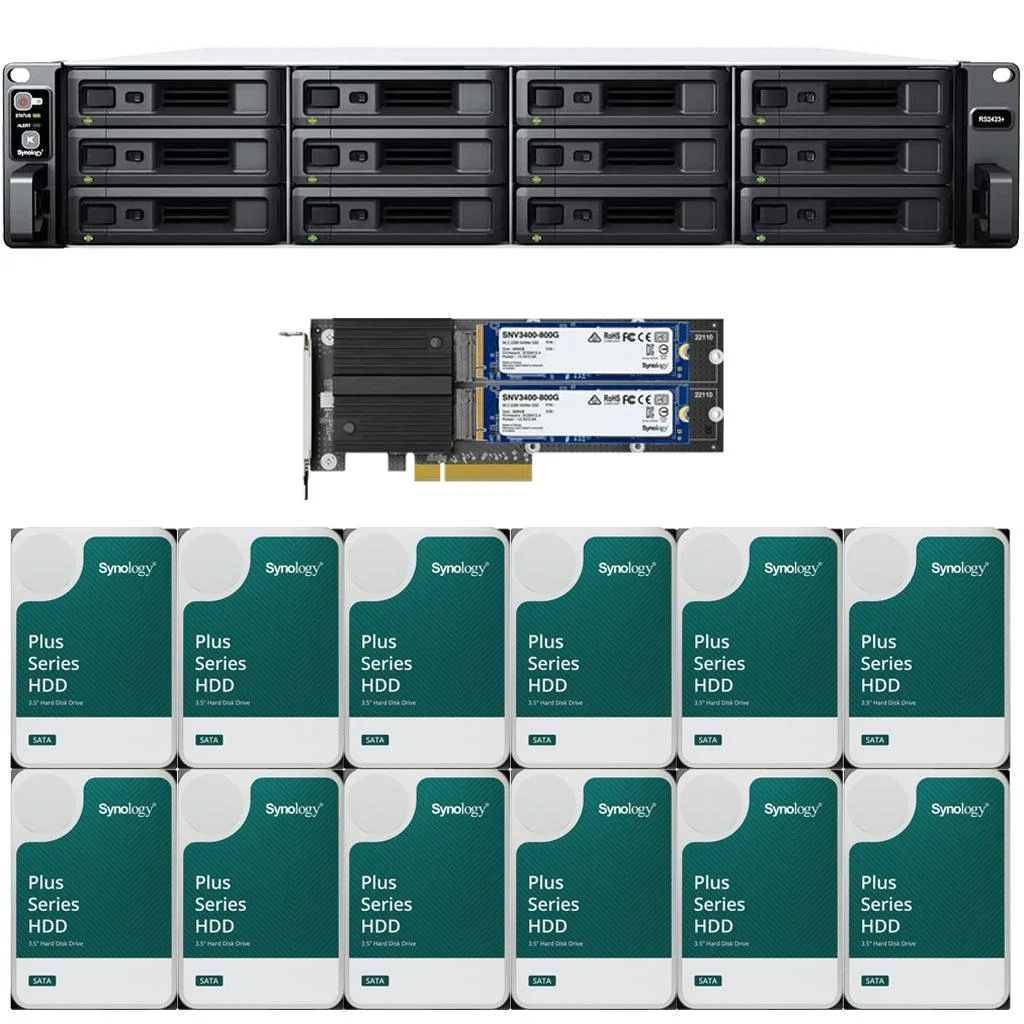 Synology Inc. Synology RS2423+ 12-Bay Rackmount NAS 8GB 48TB 1.6TB Cache — product photo