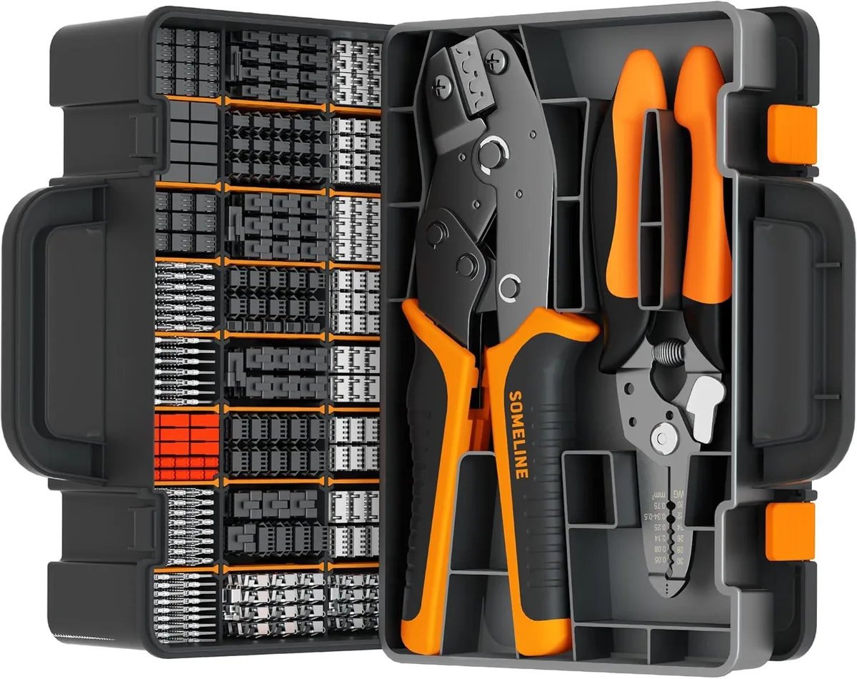BFKK BFKK Crimp Tool Connector Kit 27 Types JST-XH SM SYP 2.5mm Dupont 2.54mm 30-20 AWG Ratcheting Crimper — product photo