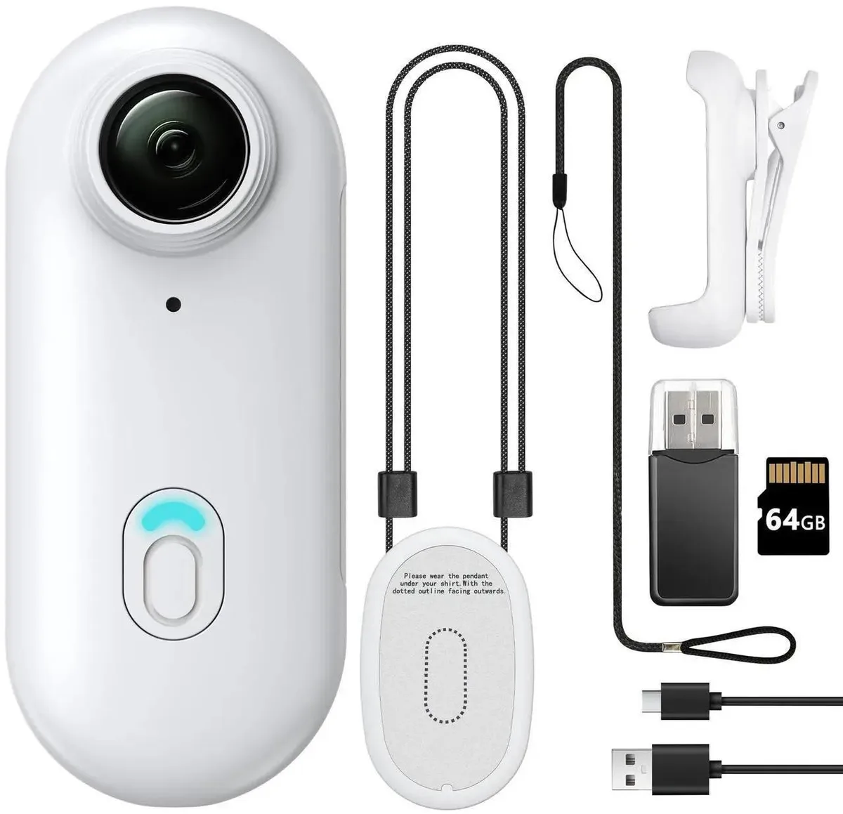 Vszerda Vszerda 64GB 1080P Mini Body Camera White — product photo