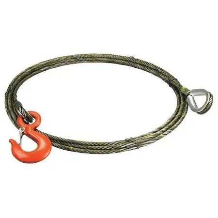 Steel wire rope extension 35 ft long with eye hook