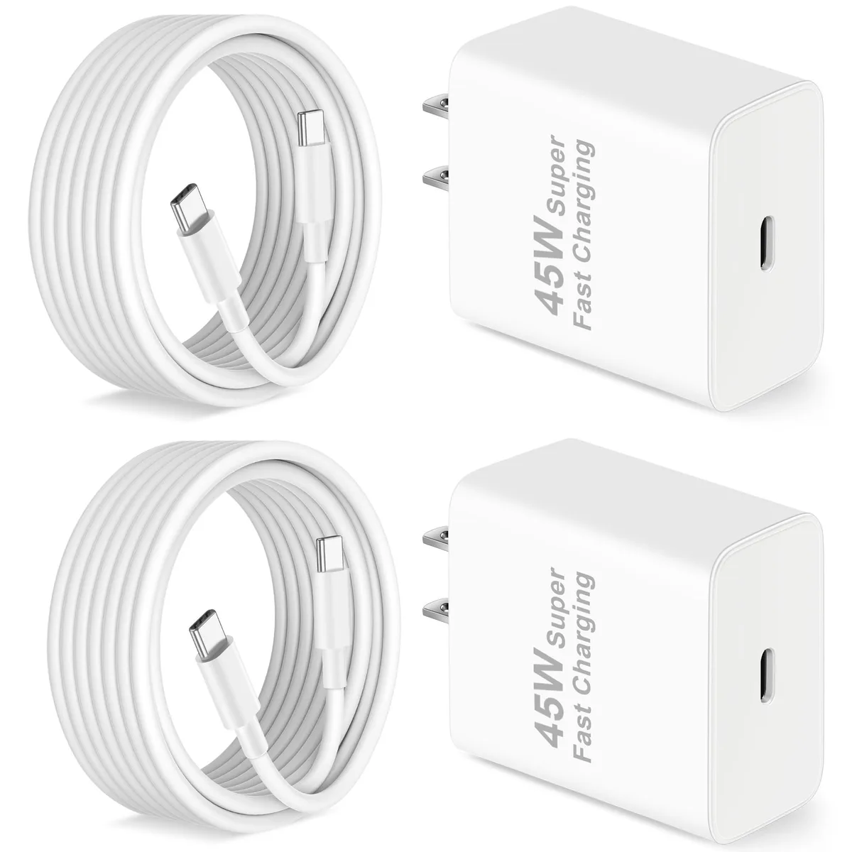 No Sew No Sew 2-Pack 45W USB-C Charger with 10ft Cable — product photo