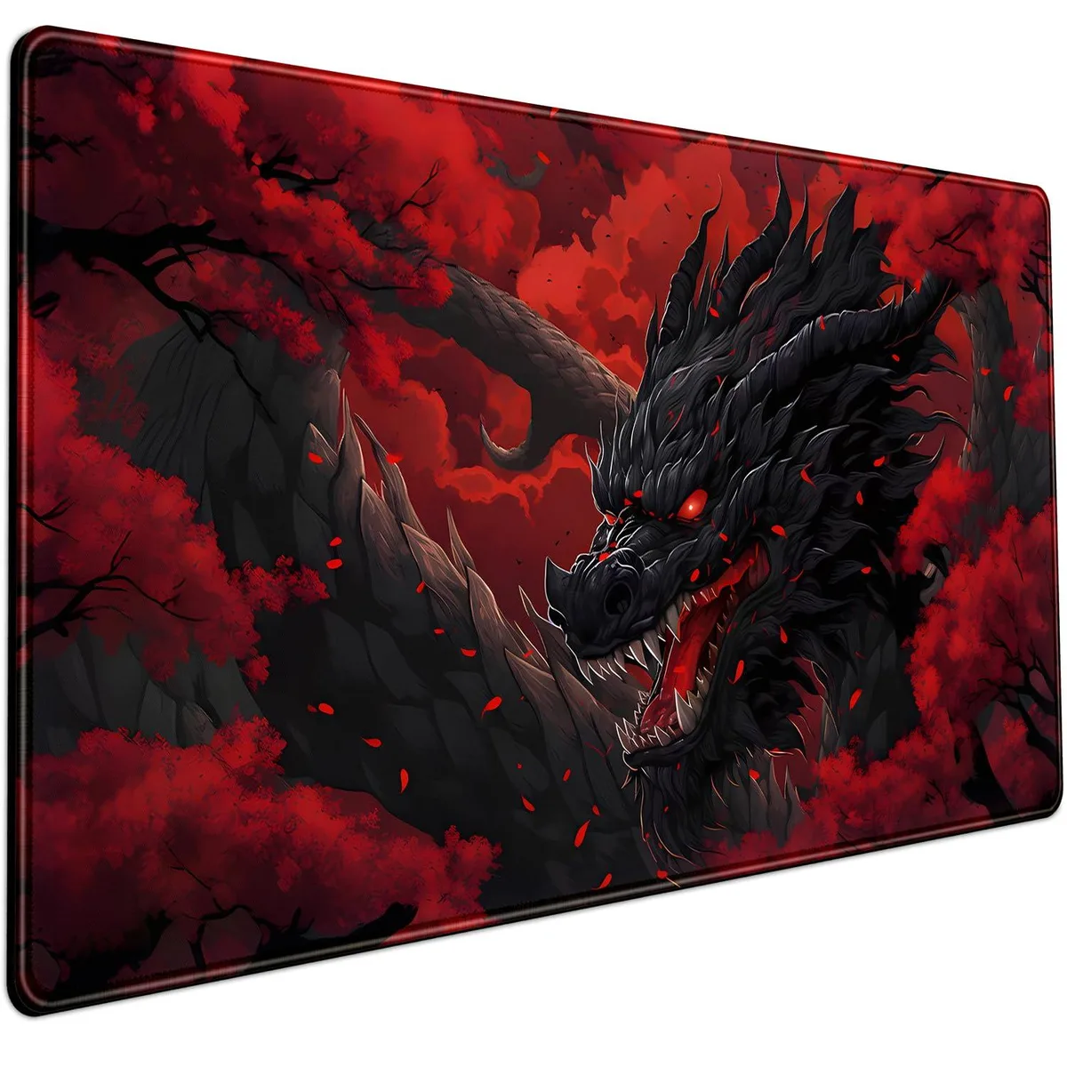  Mechanical Cattle fd687678 Red Black Dragon Mouse Pad 31.5 x 15.7 in — product photo