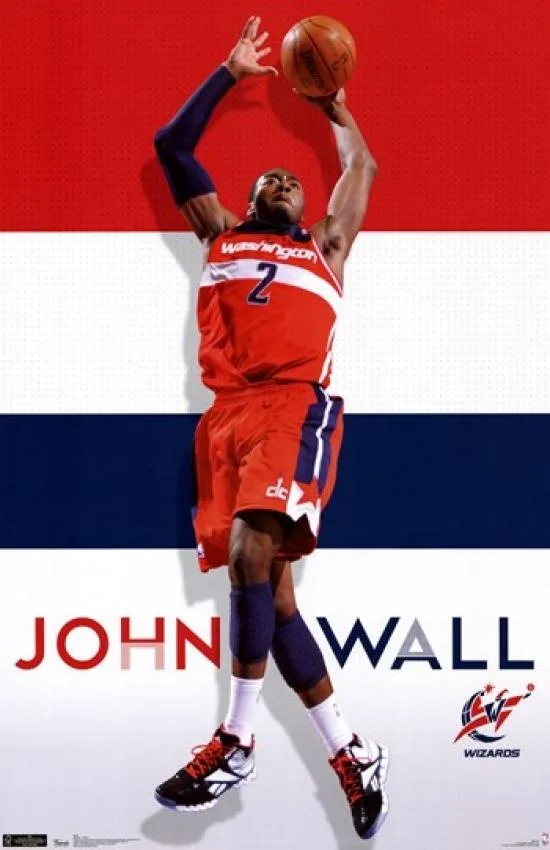 Poster print Wizards J Wall 11 size 24 by 36 inches
