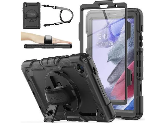 Manw Manw SM-T220/T225/T227 Case 8.7" Screen Protector Strap Stand Black — product photo